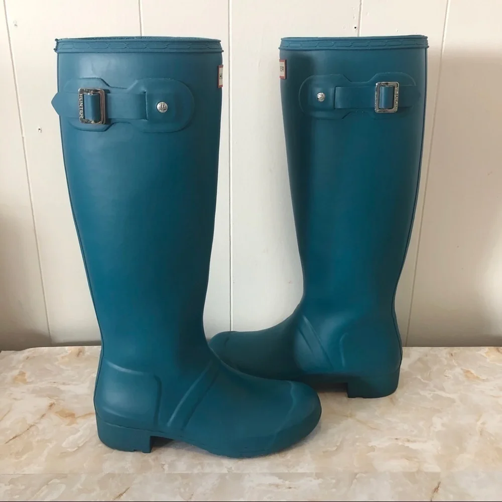 Hunter Teal Blue Rain Boots
